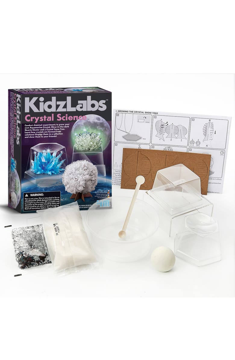 4M KidzLabs Crystal Science Kit, Grow 3 Crystals, Alternate, color, Multicolored
