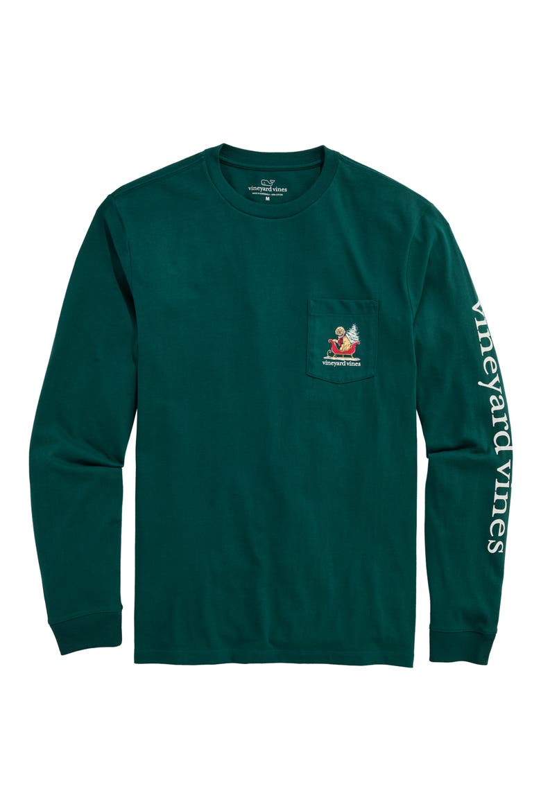 Big Dog Small Sleigh Graphic Long Sleeve T-Shirt, Main, color, 342 CHARLE