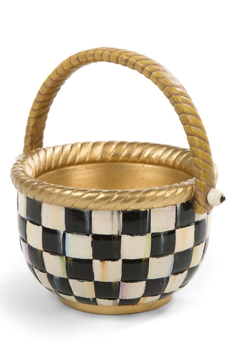 MACKENZIE CHILDS Courtly Check Small Basket, Main, color, Black