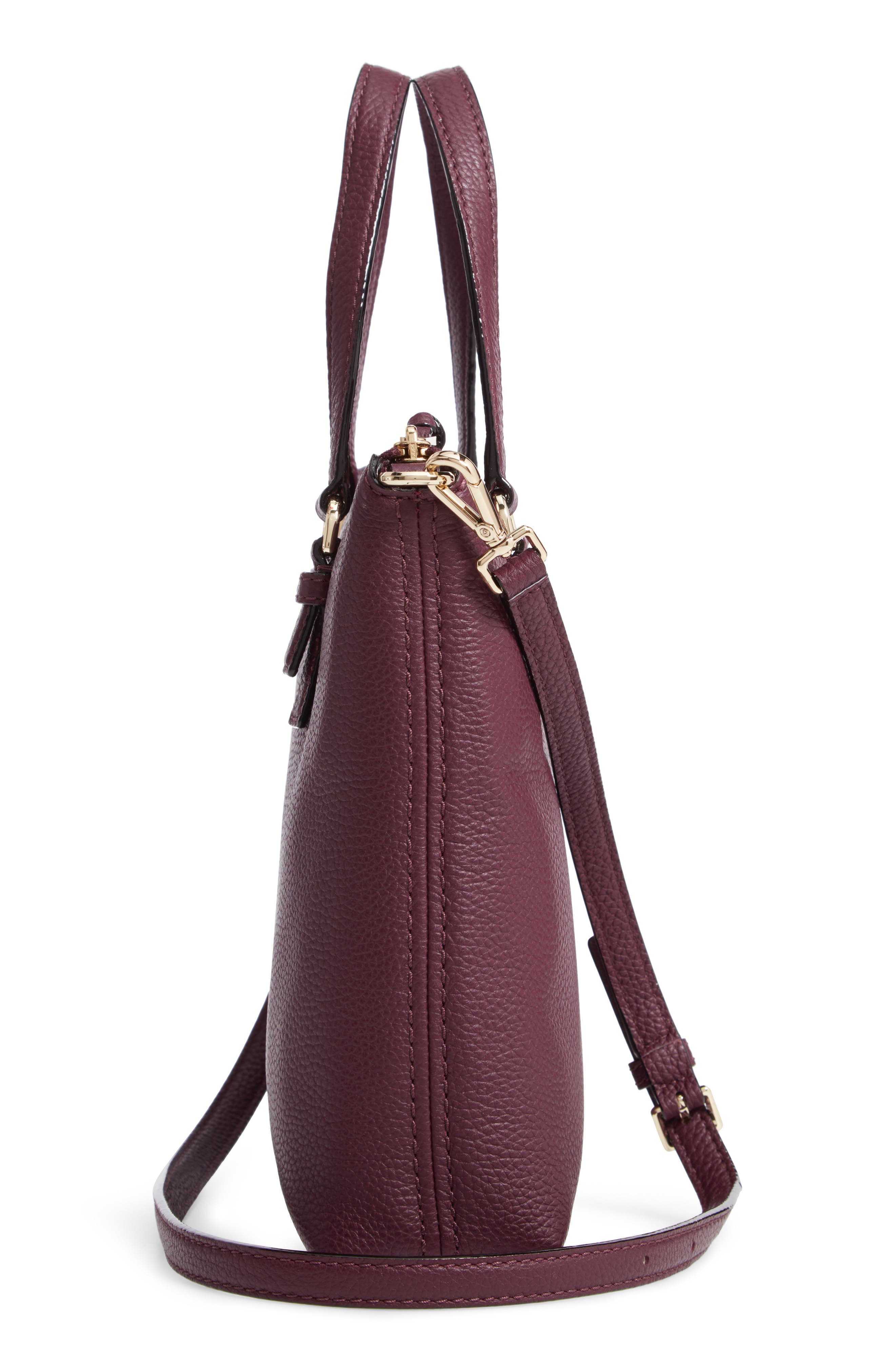 jackson street - hayley leather satchel, Alternate, color, PLUM
