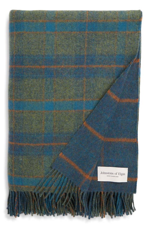 Double Face Check Wool Throw