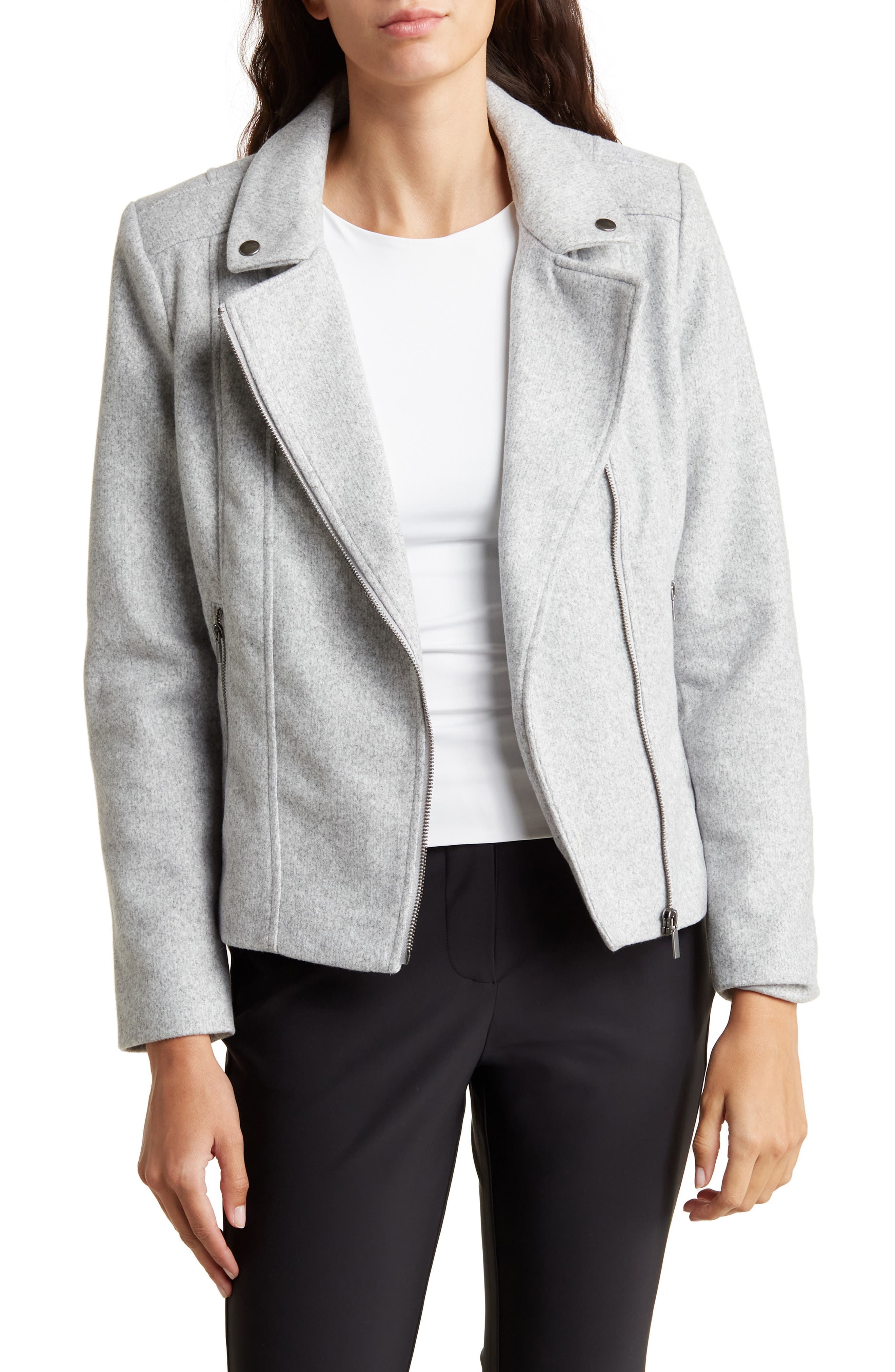 Jaclyn Smith Heathered Moto Jacket (Women) | Nordstromrack