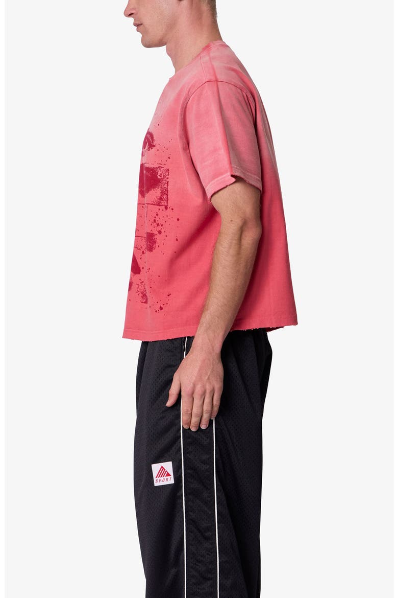 Face Distressed Graphic T-Shirt, Alternate, color, RED
