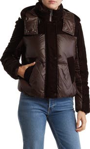 Andrew Marc Hooded Quilted Down Puffer Jacket