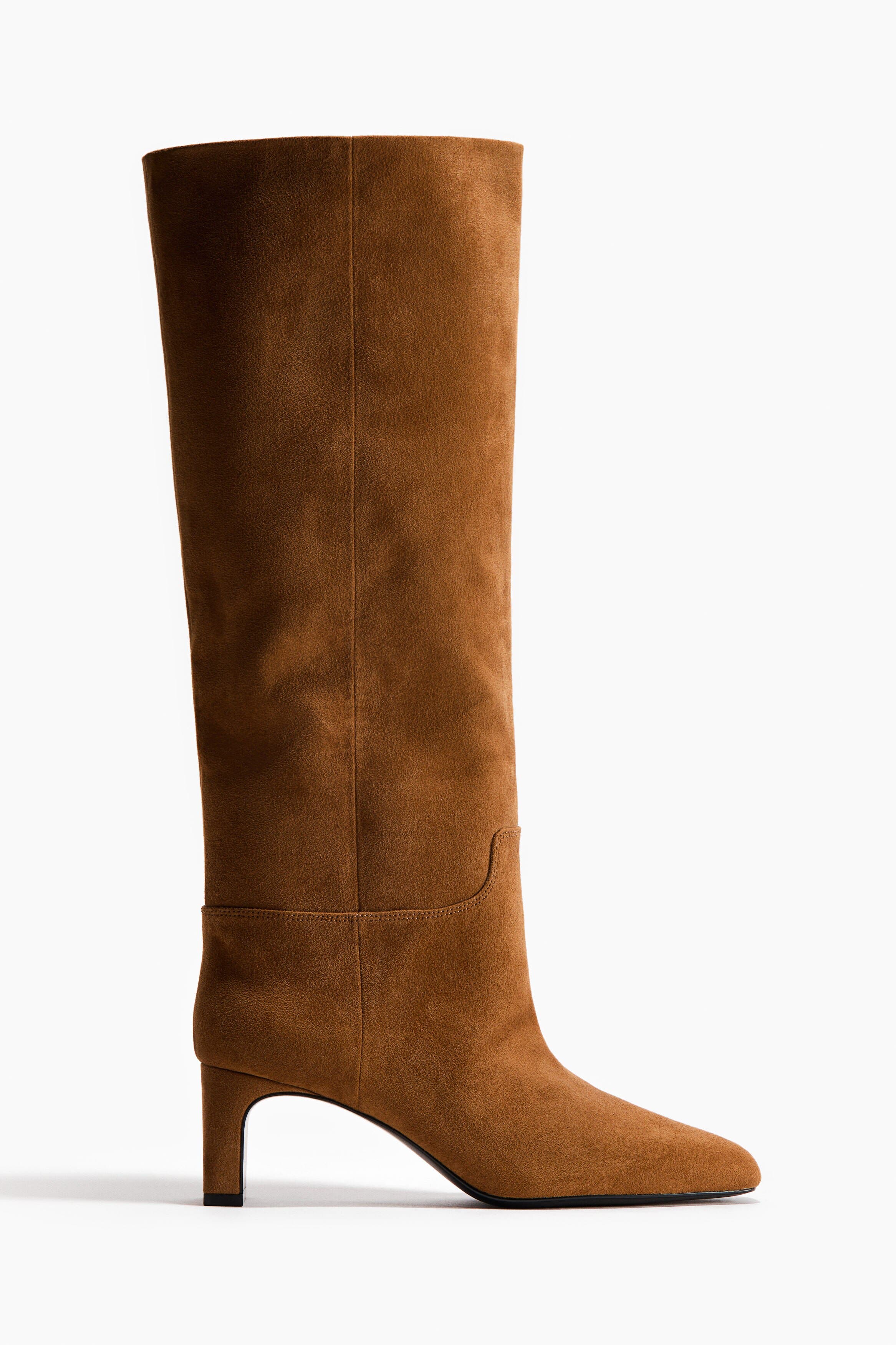 H&M Knee-high Boots, Alternate, color, Dark Beige