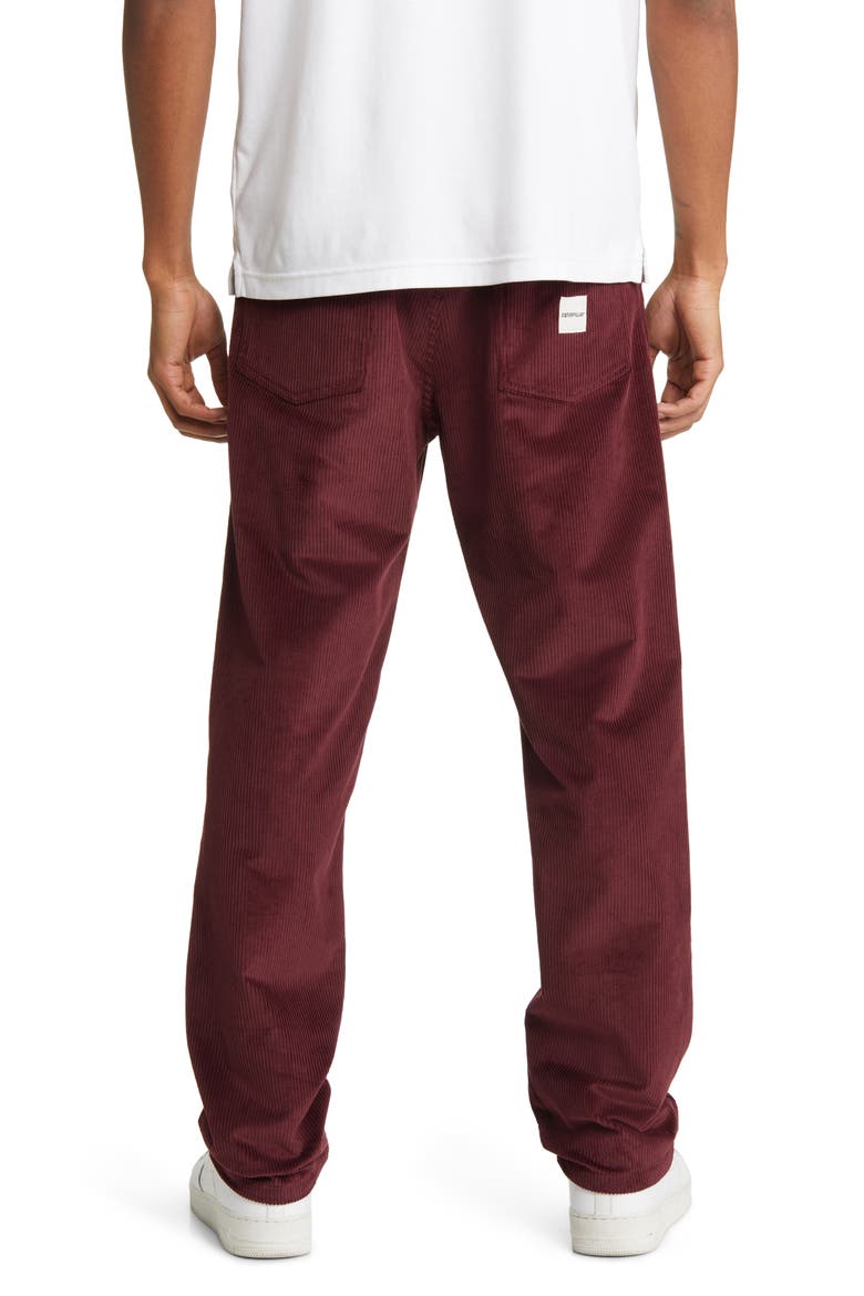 Corduroy Slim Fit Five-Pocket Pants, Alternate, color, BORDEAUX