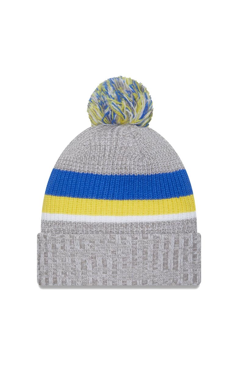 New Era Men's New Era Heather Gray Los Angeles Rams Cuffed Knit Hat with Pom, Alternate, color, Heather Gray