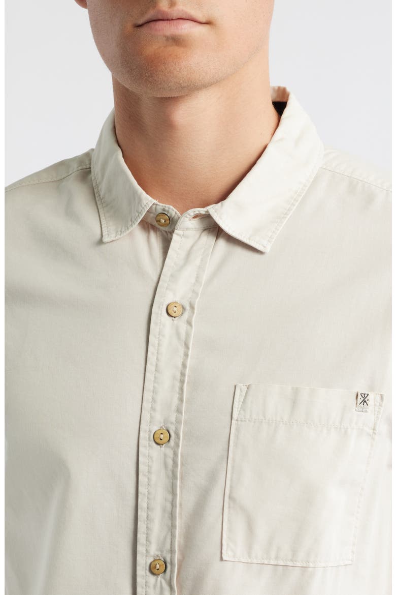Made to Fade Short Sleeve Cotton & Lyocell Button-Up Shirt, Alternate, color, WHITE