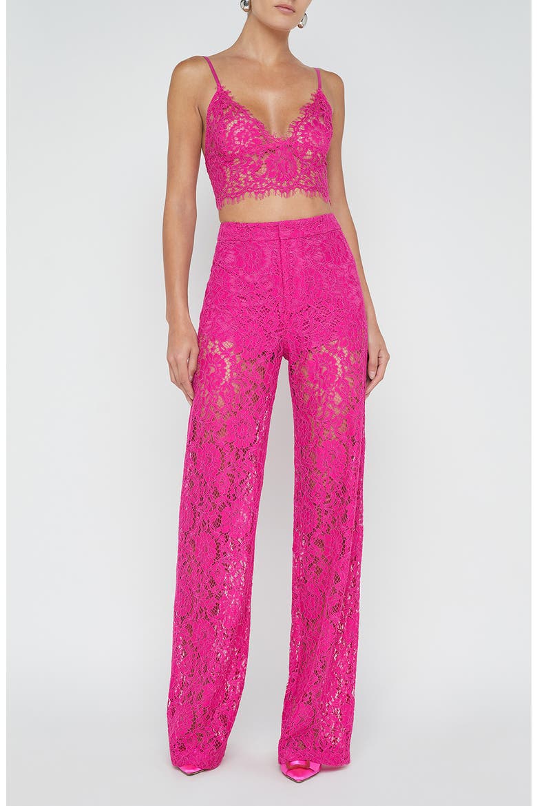 Livvy High Waist Lace Straight Leg Pants, Alternate, color, LIGHT RUBY