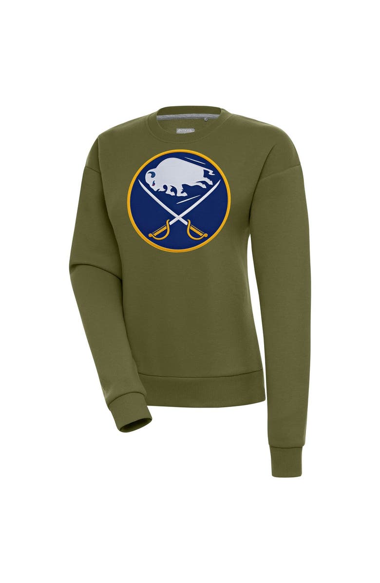ANTIGUA Women's Antigua Olive Buffalo Sabres Victory Pullover Sweatshirt, Main, color, 