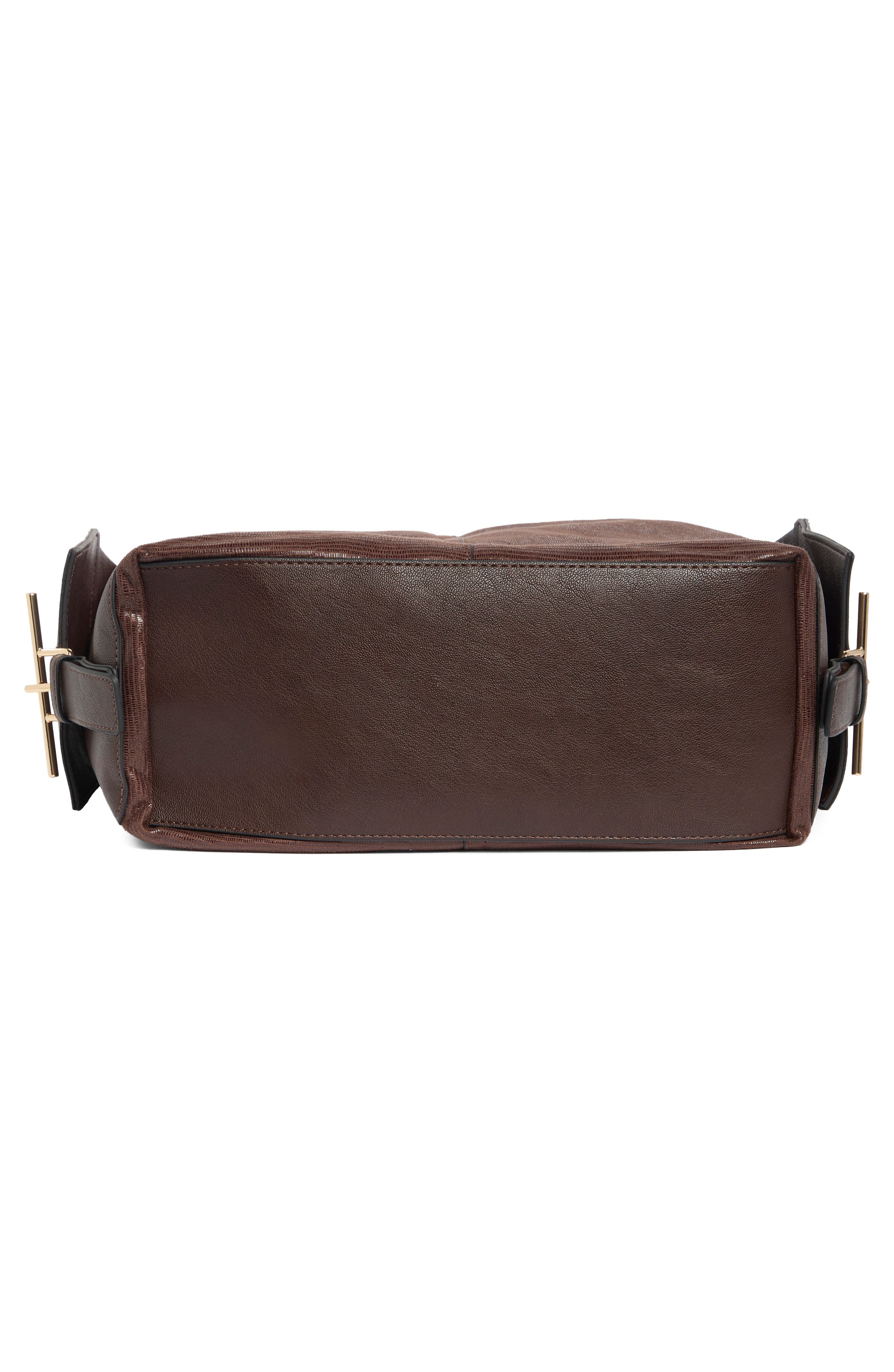 Faux Leather Shoulder Bag, Alternate, color, ESPRESSO