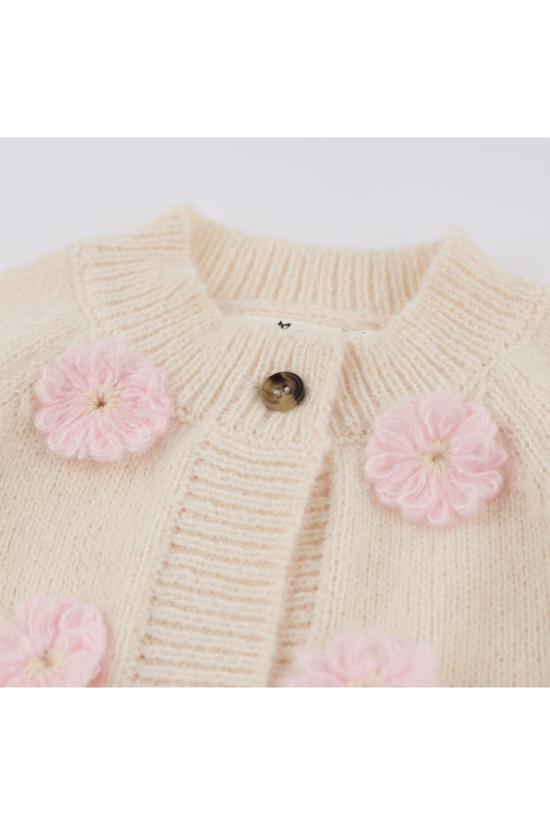 Scandi Flower Cardigan-Toddler, Little Kid, Alternate, color, Cream