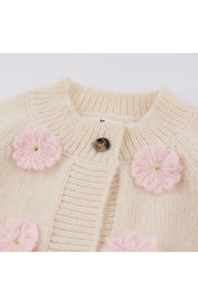 Oh baby! Brand Scandi Flower Cardigan-Infant, Alternate, color, Cream