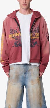 mnml Washed Infantry Cotton Zip-Up Hoodie