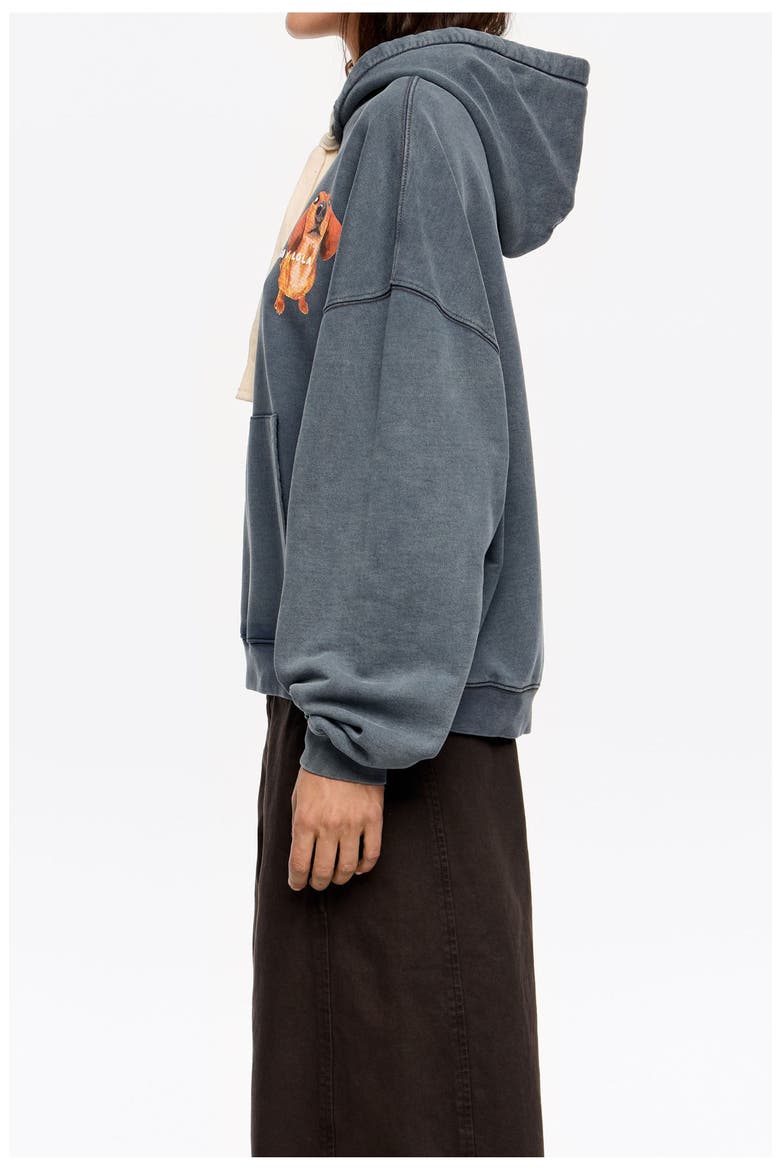 Dachshund Logo Hoodie, Alternate, color, GREY BLUE