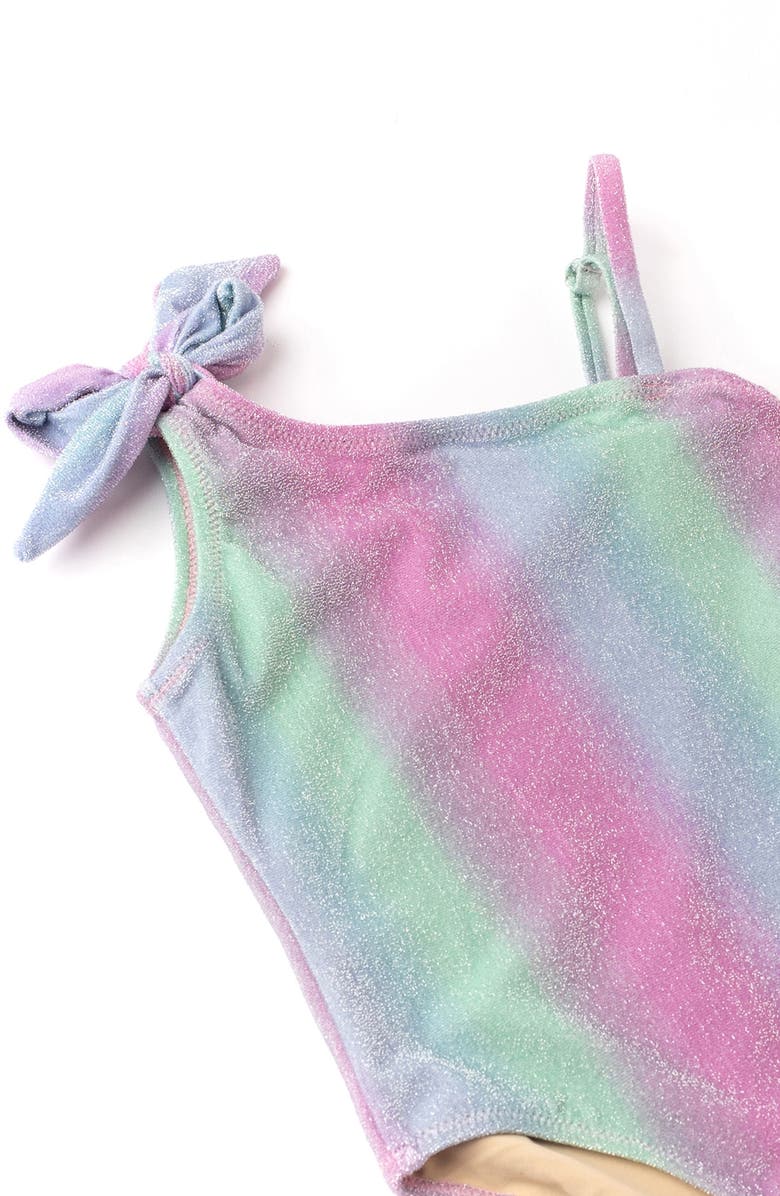 Shade Critters Kids' Shimmer Bunny Tie Shoulder One-Piece Swimsuit, Alternate, color, Multi