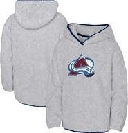 Outerstuff Girls Youth Heather Gray Colorado Avalanche Ultimate Teddy Fleece Pullover Hoodie