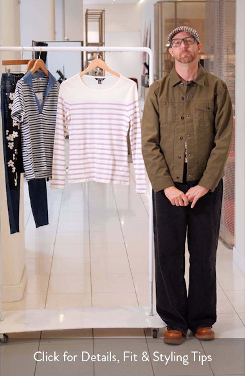 Stripe Long Sleeve Cotton Top, sales video thumbnail