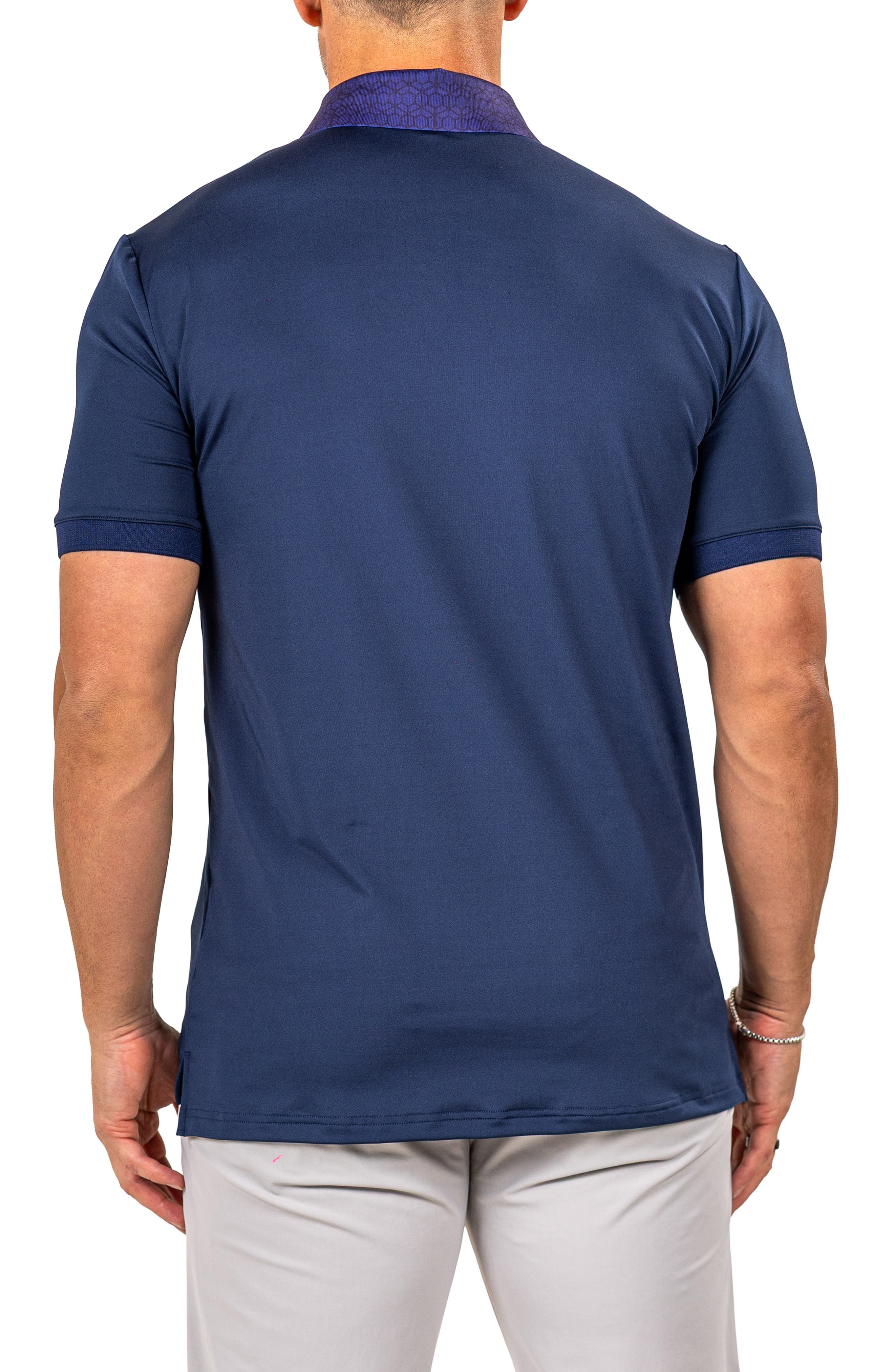 Marthyr0030 Blue Contrast Collar Golf Polo - image 2