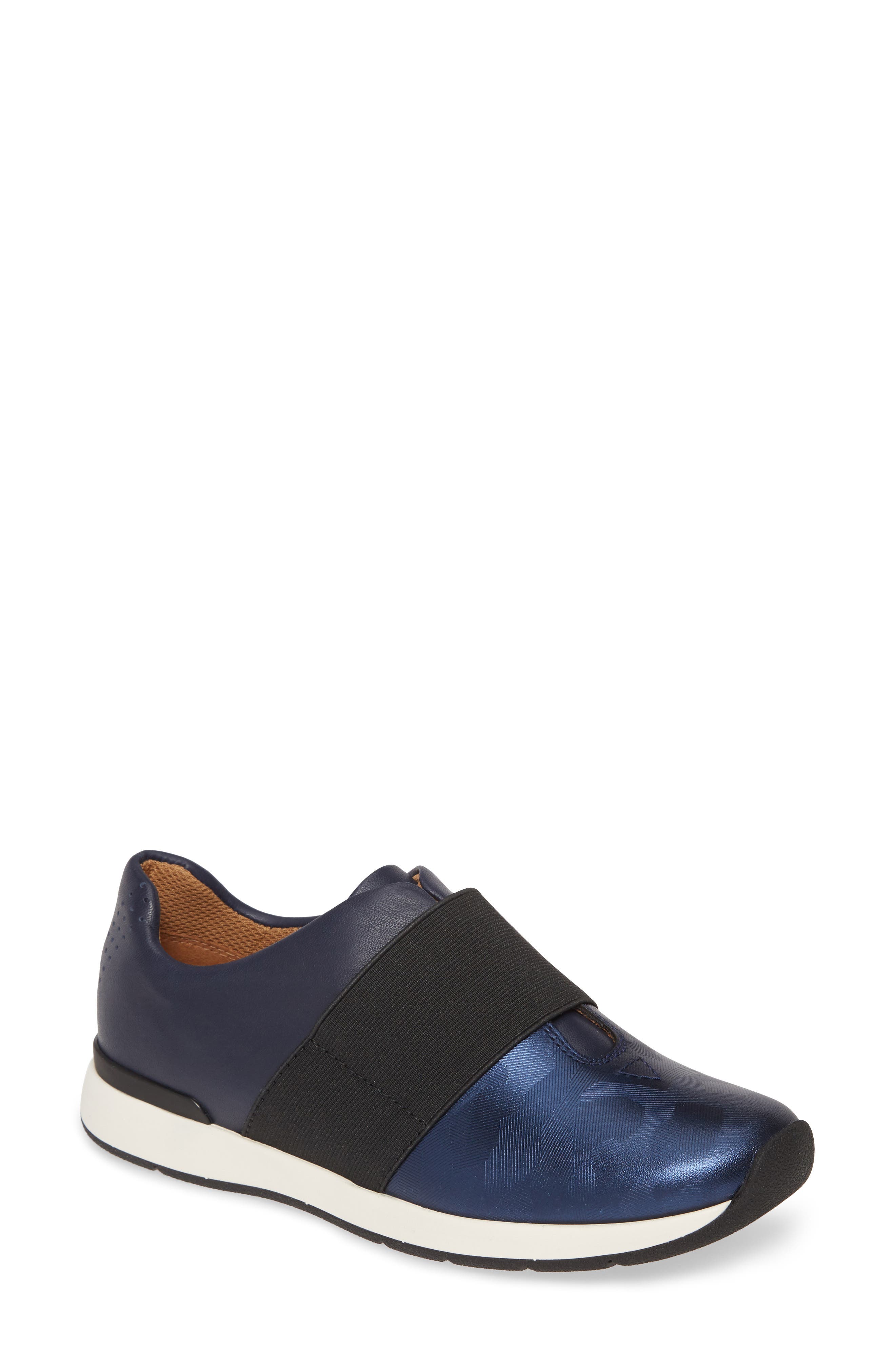 Vionic Codie Slip-On Sneaker, Main, color, NAVY CAMOUFLAGE LEATHER