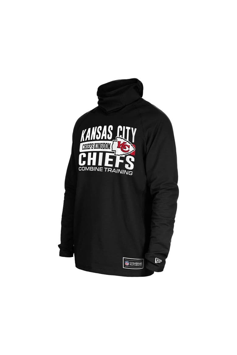 Men's New Era Black Kansas City Chiefs Functional Fandom Balaclava Helmet Stripe Tri-Blend Hoodie, Alternate, color, Black