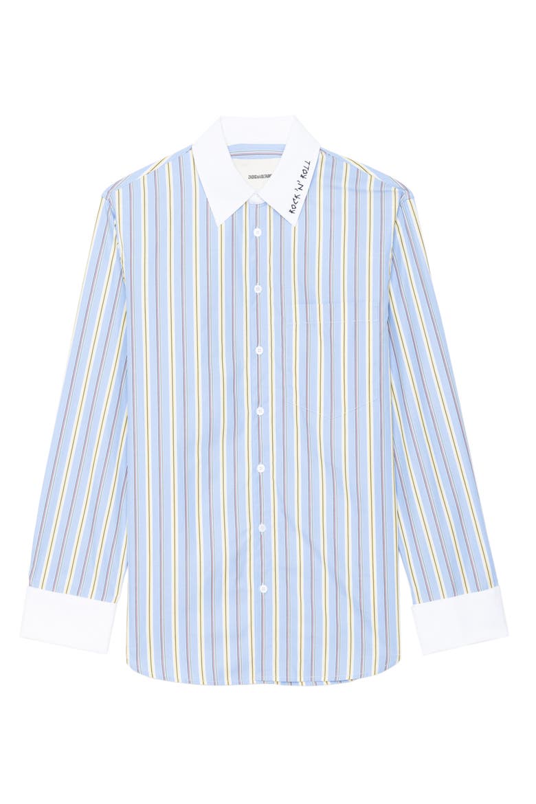 Morning Stripe Cotton Poplin Button-Up Shirt, Alternate, color, SIXTINE
