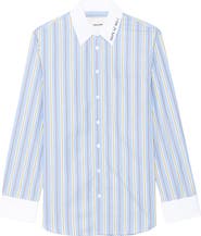 Zadig & Voltaire Morning Stripe Cotton Poplin Button-Up Shirt