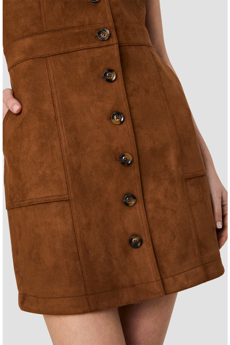 Laney Faux Suede Sleeveless Patch Pocket Minidress, Alternate, color, TAN
