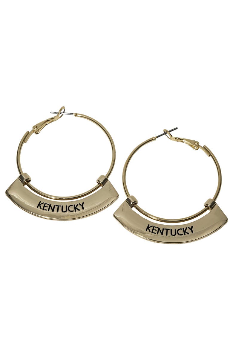 Kentucky Wildcats Weller Gold Hoop Earrings, Main, color, Gold