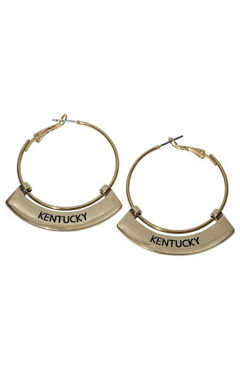 Shelby & Grace Kentucky Wildcats Weller Gold Hoop Earrings, Main, color, Gold