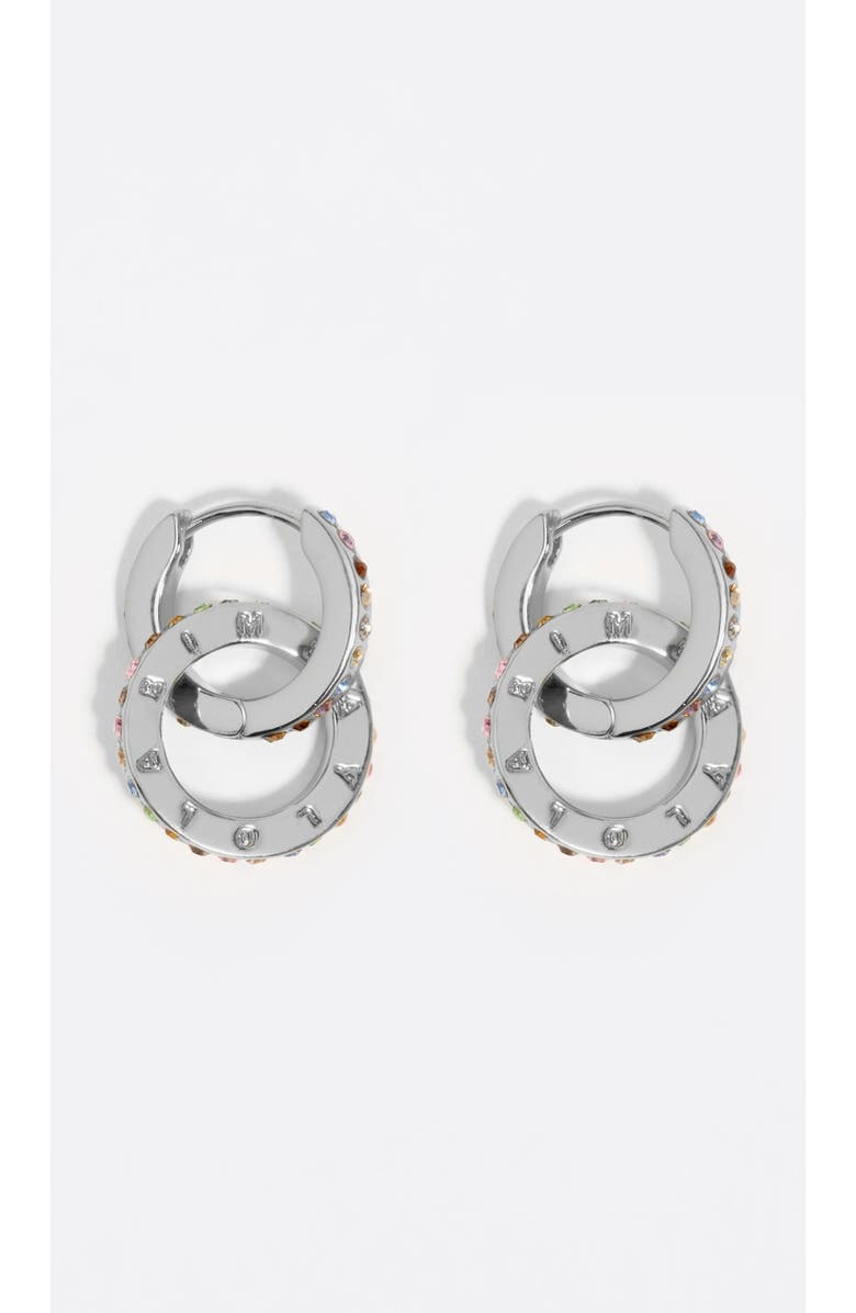 Bimba y Lola Logo Double-Hoop Earrings, Main, color, Dark Silver
