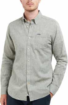 Nelson Tailored Fit Solid Linen & Cotton Button-Down Shirt