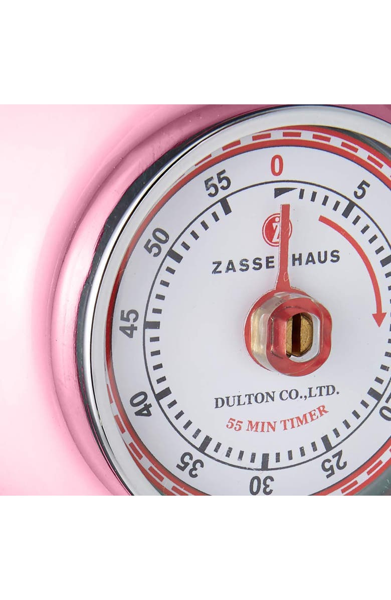 ZASSENHAUS Magnetic Retro 60 Minute Kitchen Timer, 2.75-Inch, Alternate, color, Pink