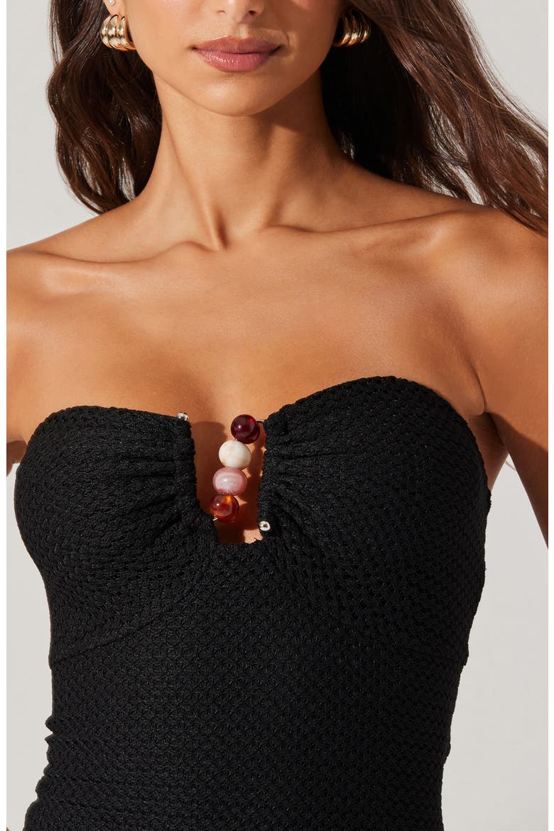 Kasandra Strapless Dress, Alternate, color, BLACK