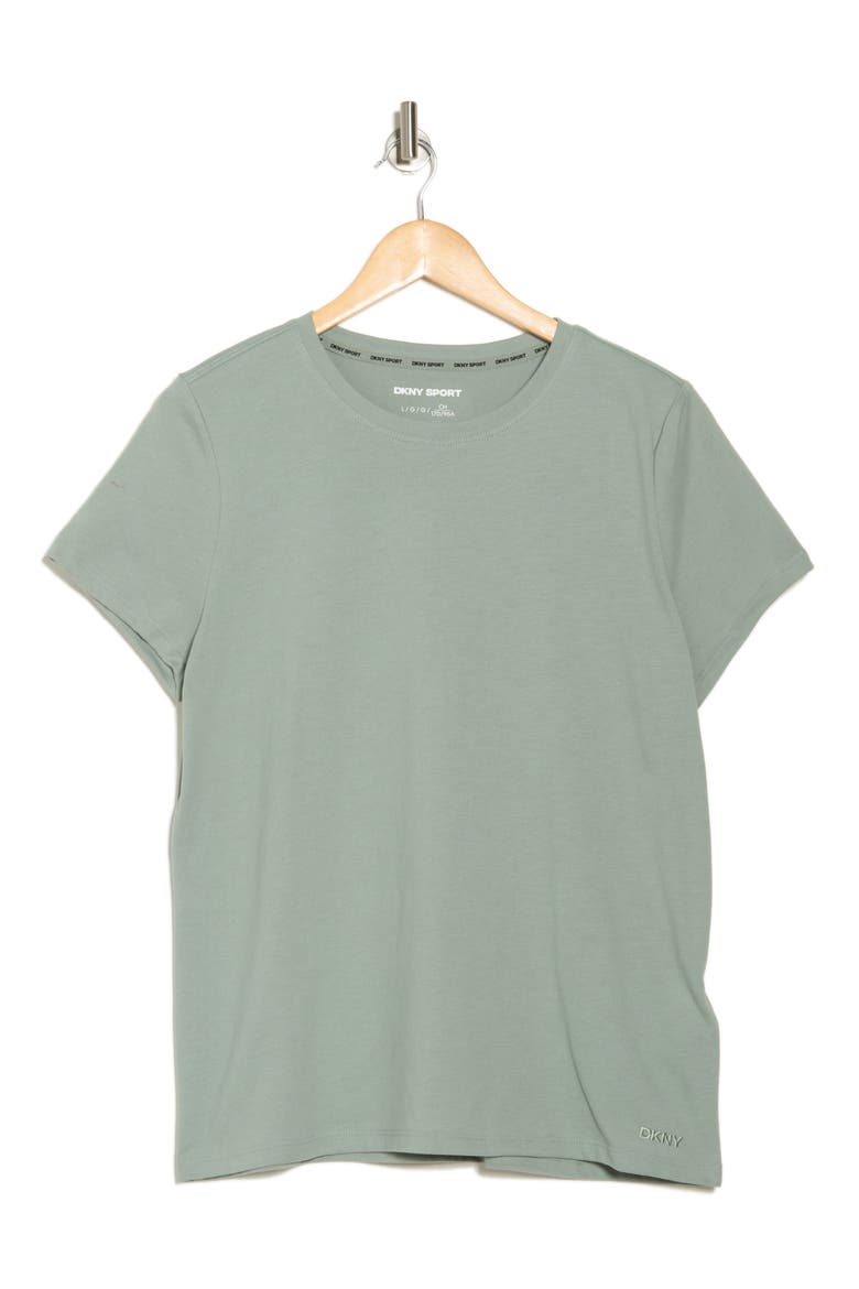 Embroidered Logo Crew T-Shirt, Alternate, color, LILY PAD
