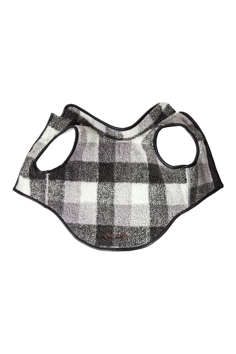 Black Boxer Classical Plaid Insulated Dog Coat, Alternate, color, BLACK GREY AND WHITE PLAID