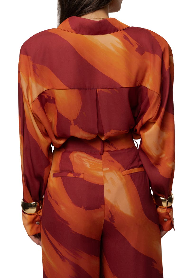 Fierce Form Button-Down Shirt, Alternate, color, Crimson Dusk