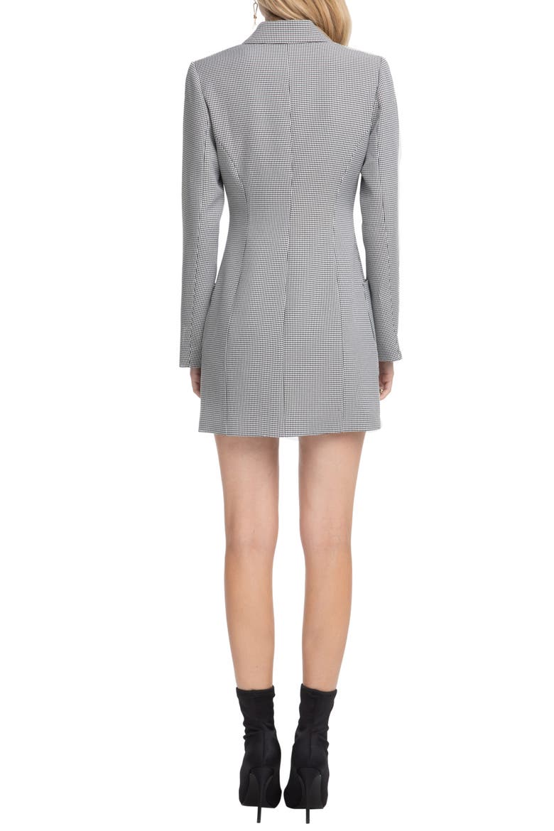 Houndstooth Blazer Dress, Alternate, color, BLACK/ WHITE