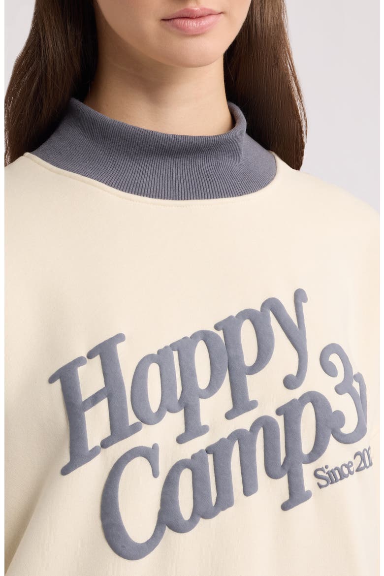 Puff Series Logo Mock Neck Sweatshirt, Alternate, color, CREAM