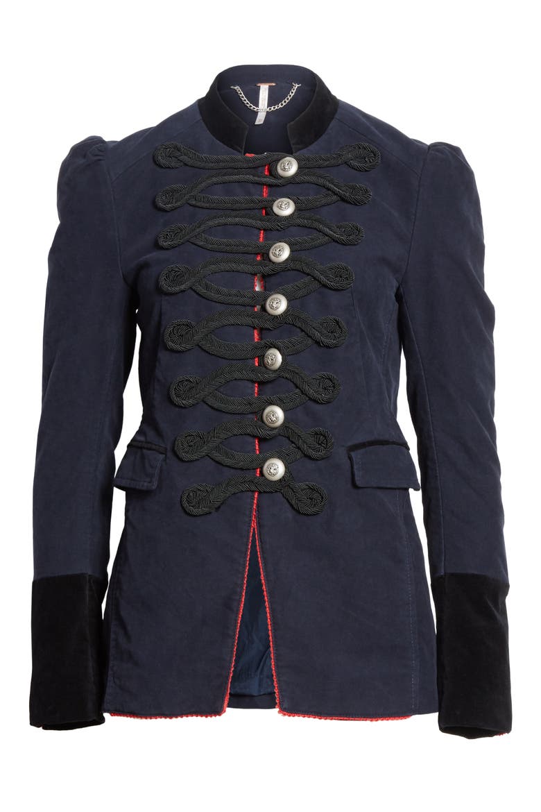 Seamed & Structured Blazer, Alternate, color, NAVY