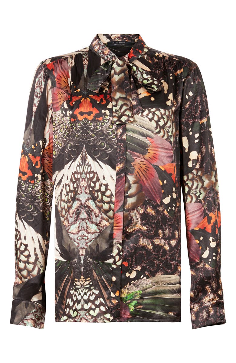 AllSaints Toni Gene Long Sleeve Blouse, Alternate, color, Jewel Green