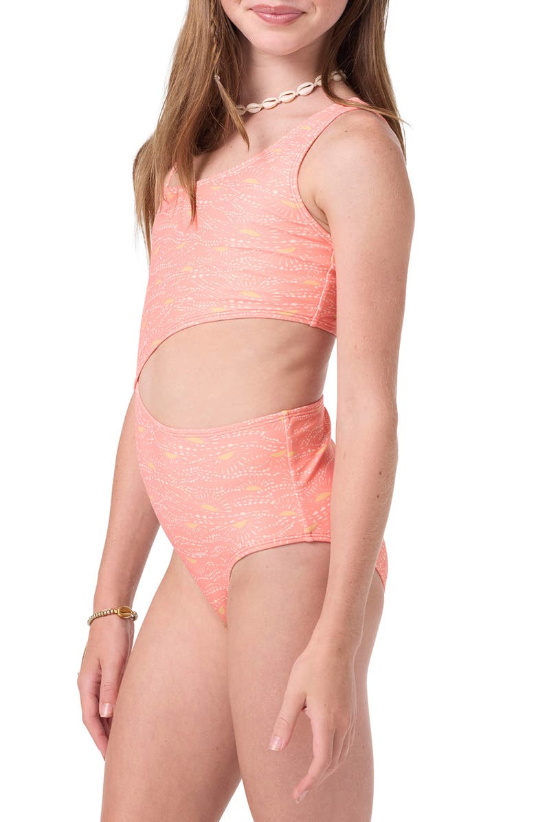 O'Neill Kids' Sunshine Cutout One-Piece Swimsuit, Alternate, color, Fusion Coral