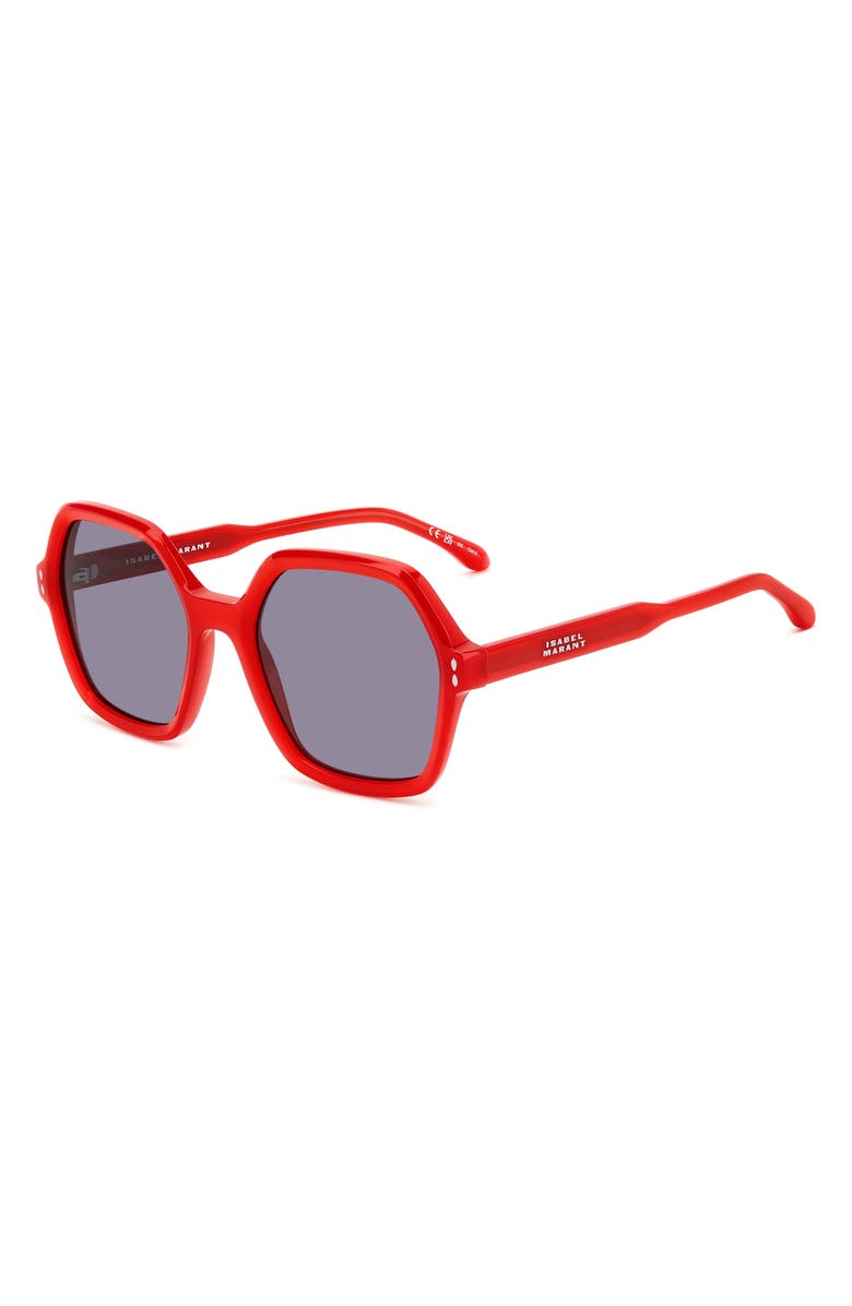 Isabel Marant 55mm Gradient Square Sunglasses, Alternate, color, Red/ Violet