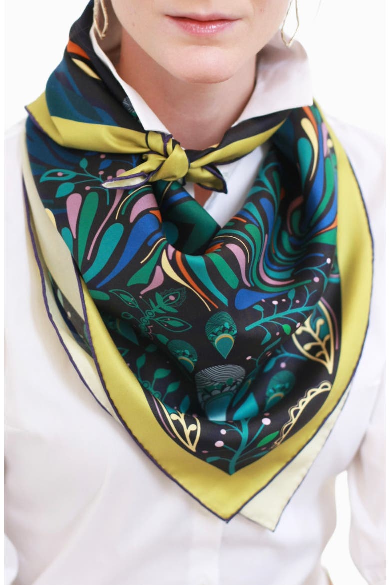 Silk Scarf of The Sprinkle Night, Alternate, color, Black