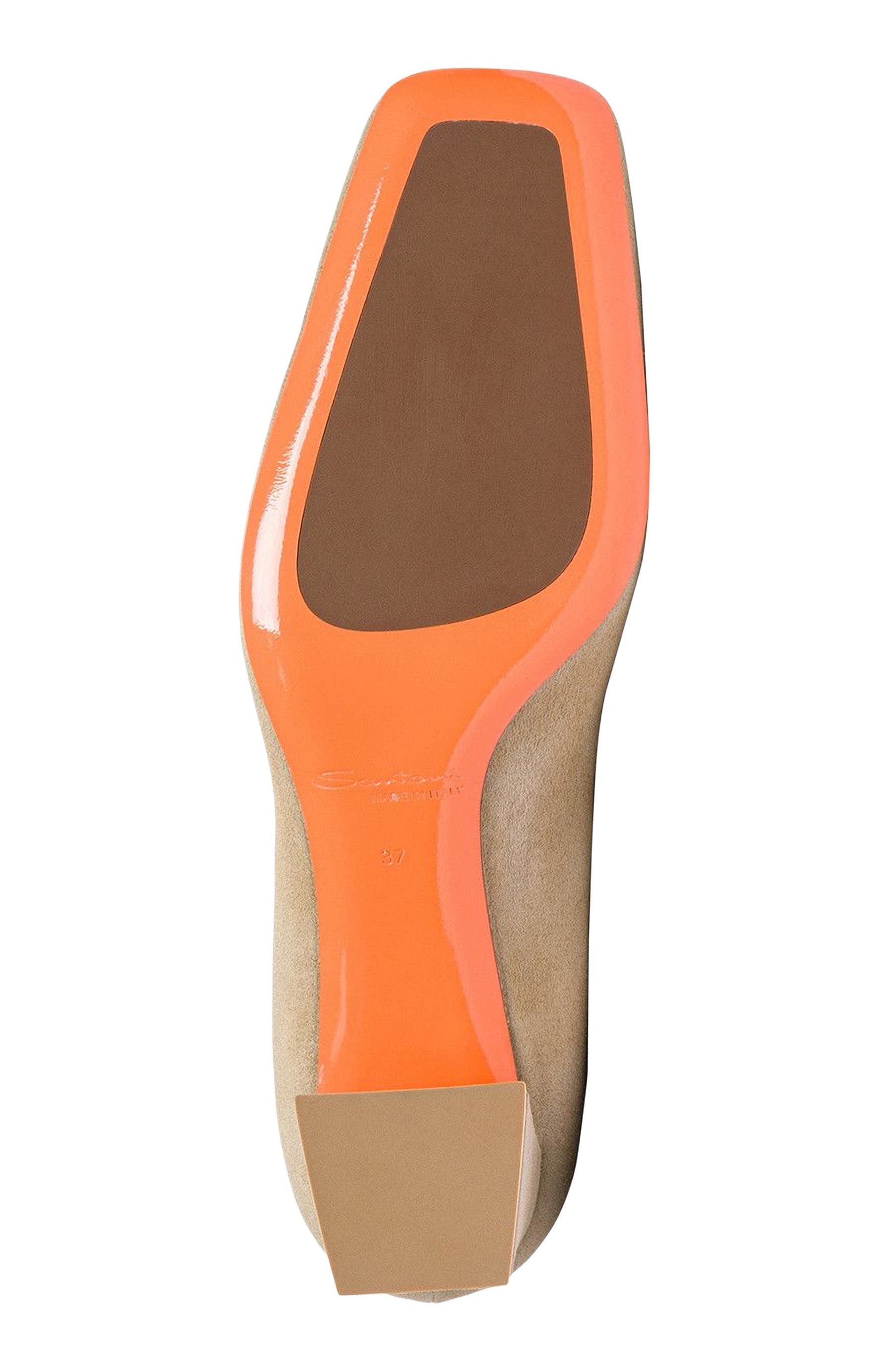 Santoni Suede low-heel pump, Alternate, color, Beige