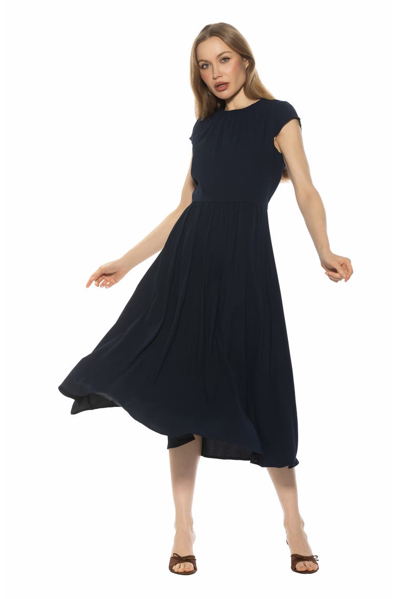 Cassiane Fit & Flare Dress, Alternate, color, LAPIS