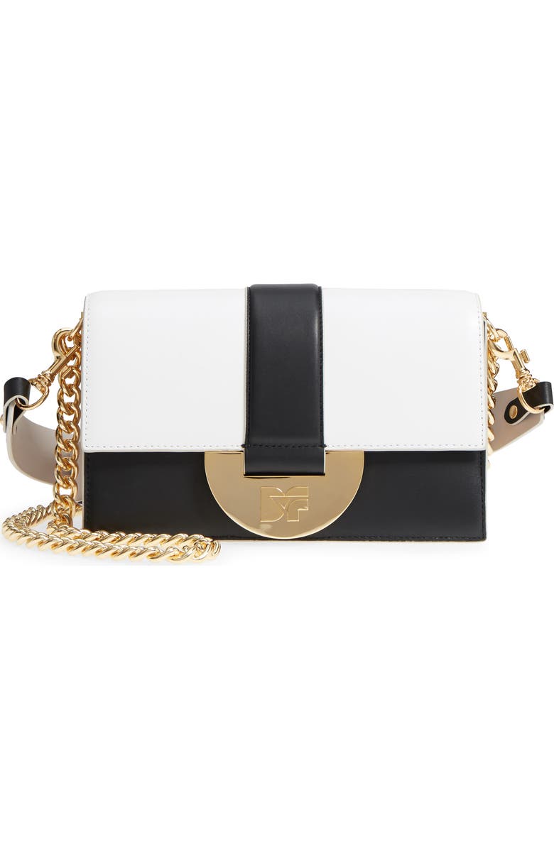 Diane von Furstenberg Bonne Journée Half Moon Leather Crossbody Bag, Main, color,