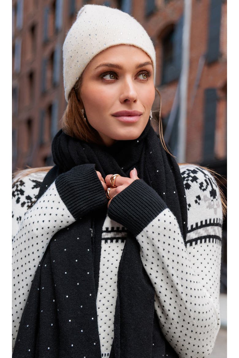 Norah Crystal Beanie, Alternate, color, white