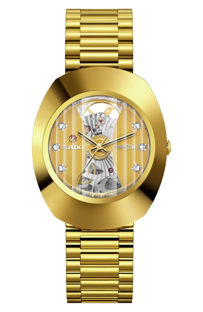 RADO DiaStar Original Skeleton Open Heart Automatic Bracelet Watch, 35mm, Main, color, 