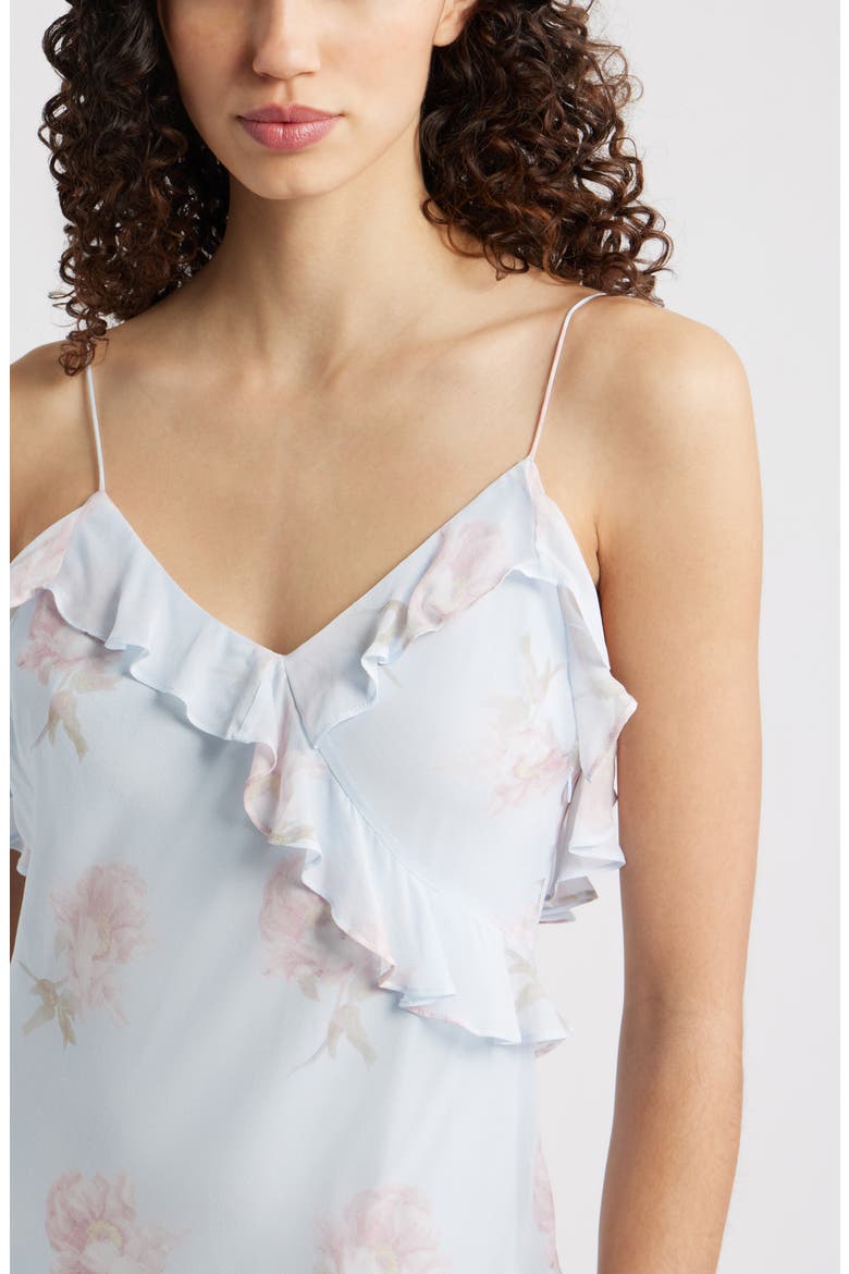 Rialto Floral Ruffle Dress, Alternate, color, BLUE ROAN